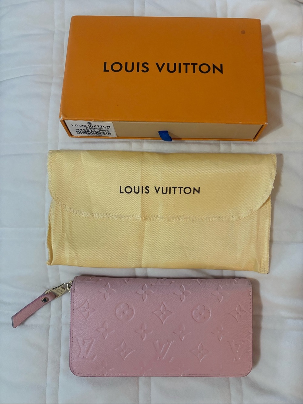 Louis Vuitton Pink Monogram Empreinte Zippy Wallet w/ Box & Dust Bag